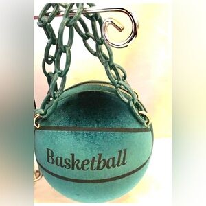 Basketball Clutch Bag-Green & Silver